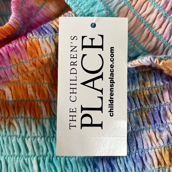 The Childrens Place Tie-Dye Smocked Dress Girls Size Large Multicolor New - Picture 8 of 8